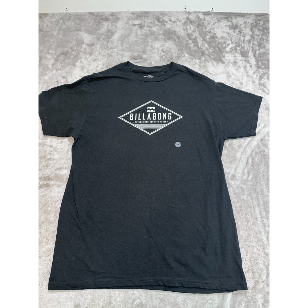 Billabong T-Shirt Men Size Medium Black Short Sleeve Crew Neck Graphic Print NWT